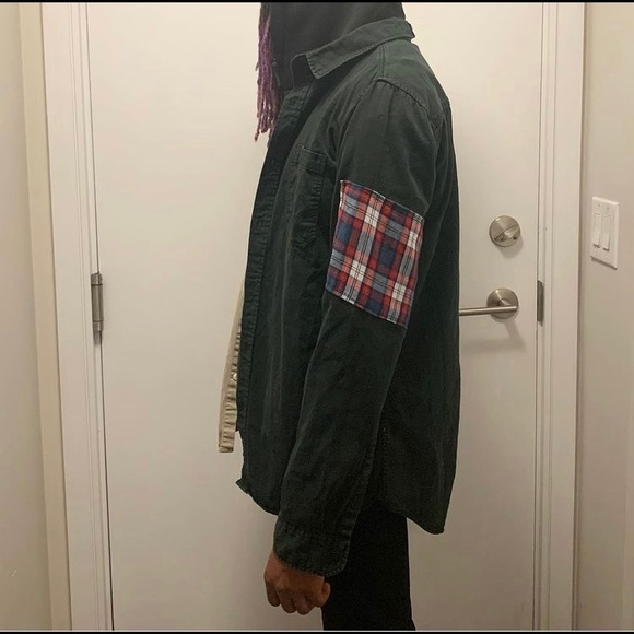 Unisex Up-cycled Patchwork Button-Up - Picture 4 of 5